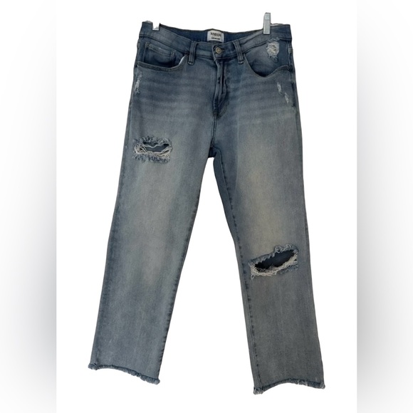 Kensie Denim - Kensie Blue Ripped Straight Leg Jeans 29